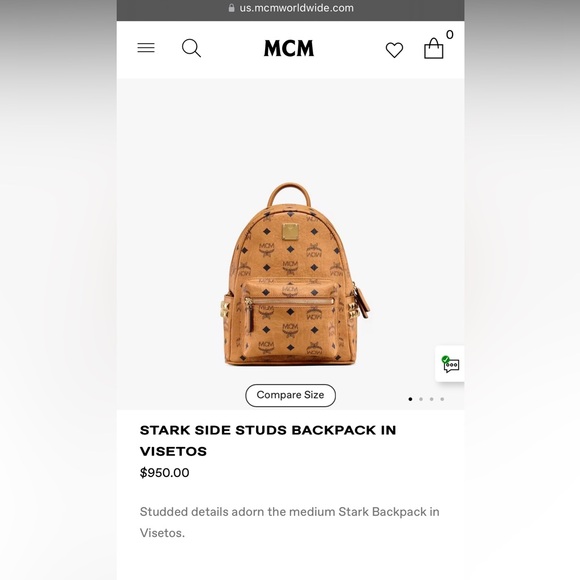 MCM STARK SIDE STUDS BACKPACK IN VISETOS - Picture 15 of 16